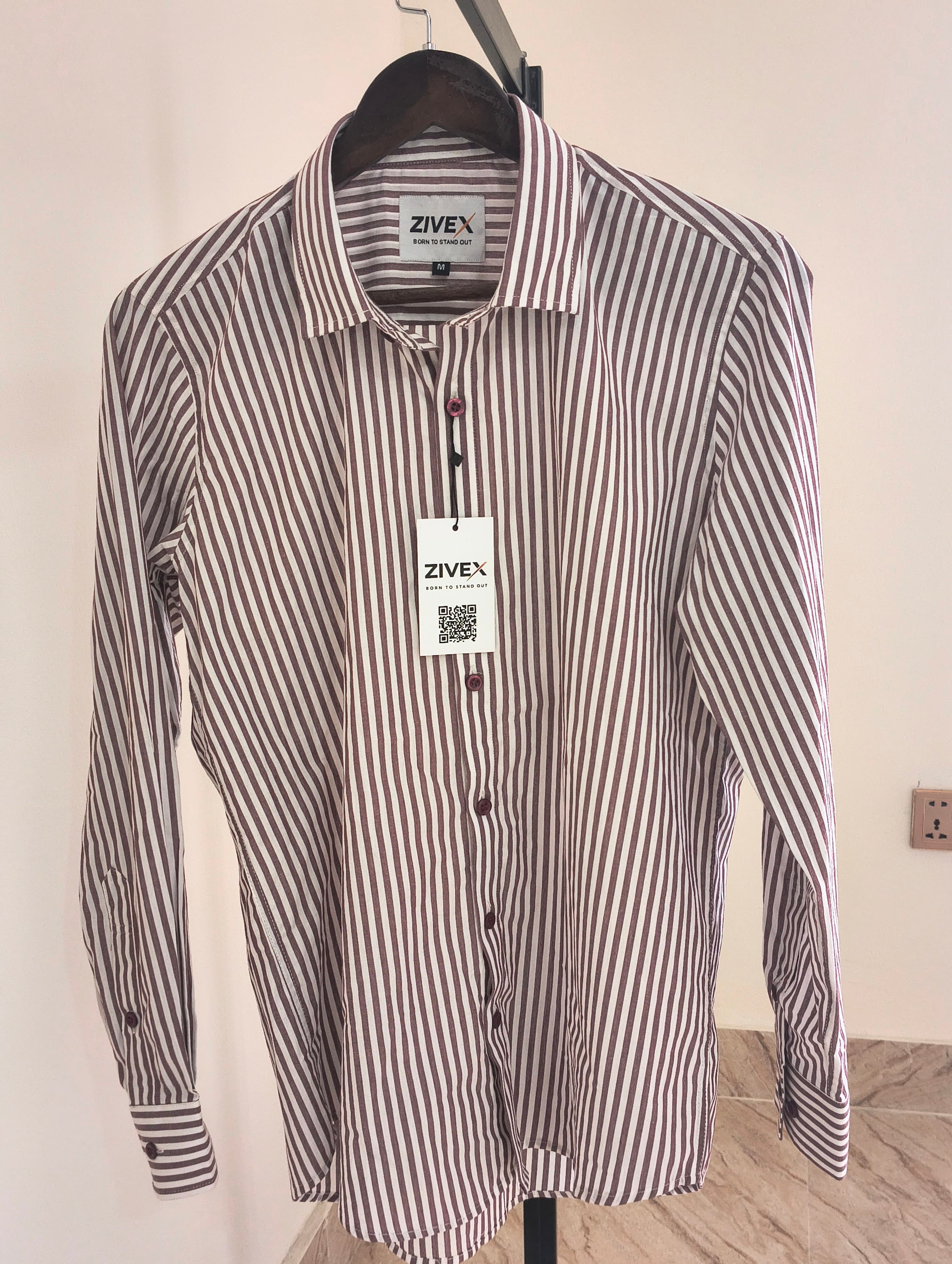 Wine and White premium Stripe Shirt